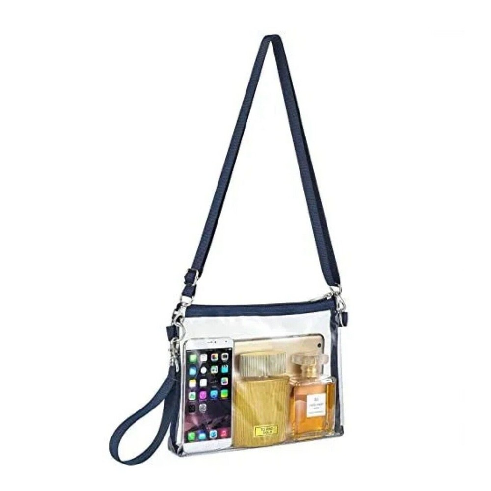 Clear Crossbody Wristlet Purse Bag Stadium Approved Bag for Work Concert Sport - Picture 7 of 9